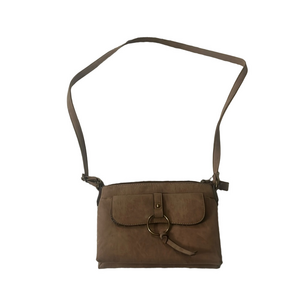 brown Crossbody Bag with Ring Detail